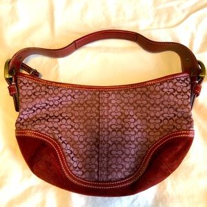 Used coach bag small burgundy